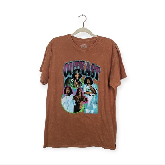 OutKast Officially Licensed Orange Tie Dye Graphic HipHop Band Tee - Picture 1 of 5